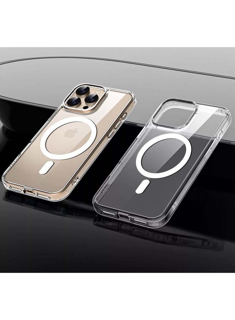 تشابي لاين  غطاء حماية شفاف لهاتف آيفون 13 برو 5G من شابلين، 2021، مقاوم للاصفرار، مقاوم للخدش، خلفية من TPU ومغناطيسية - شفاف - Image 2